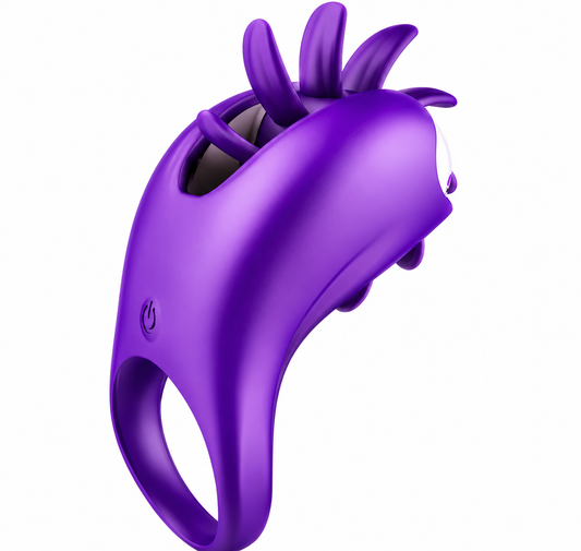 COCK RING PENIS SLEEVE WITH ROTATING CLITORAL SIMULATOR